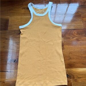 Aeropostale Tan and White Tank Top